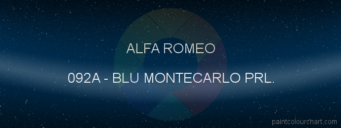 Alfa Romeo paint 092A Blu Montecarlo Prl.