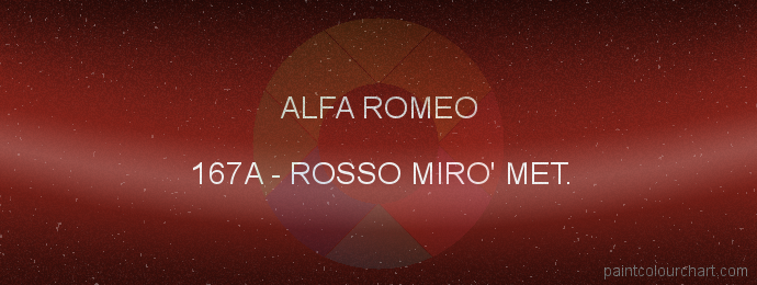 Alfa Romeo paint 167A Rosso Miro' Met.