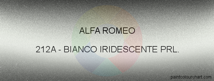 Alfa Romeo paint 212A Bianco Iridescente Prl.