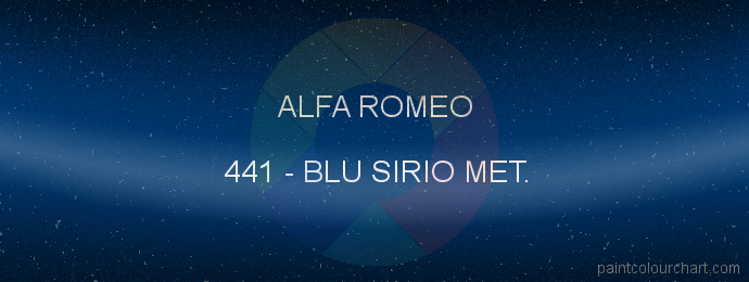 Alfa Romeo paint 441 Blu Sirio Met.