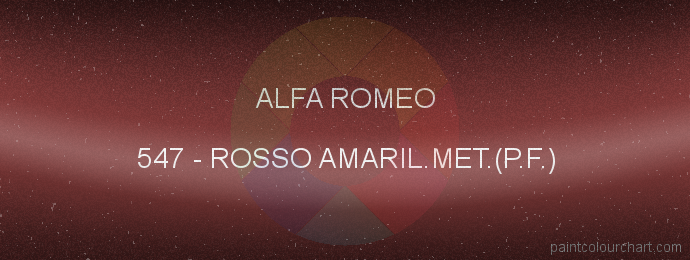 Alfa Romeo paint 547 Rosso Amaril.met.(p.f.)