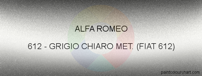 Alfa Romeo paint 612 Grigio Chiaro Met. (fiat 612)