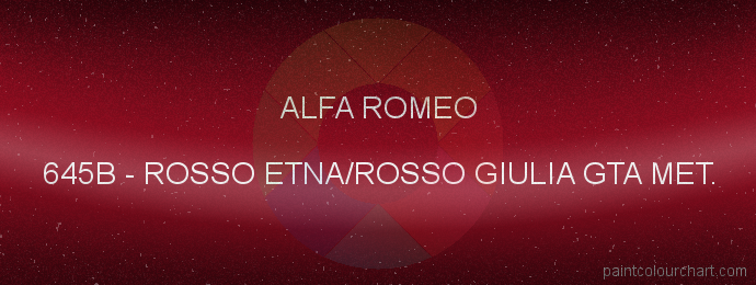 Alfa Romeo paint 645B Rosso Etna/rosso Giulia Gta Met.