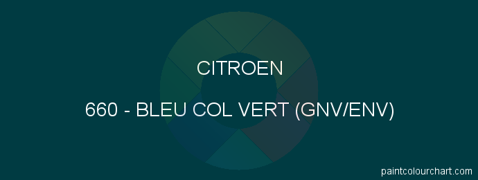 Citroen paint 660 Bleu Col Vert (gnv/env)
