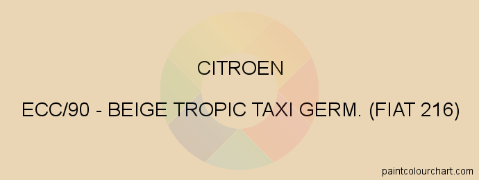 Citroen paint ECC/90 Beige Tropic Taxi Germ. (fiat 216)