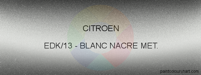Citroen paint EDK/13 Blanc Nacre Met.