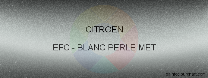 Citroen paint EFC Blanc Perle Met.