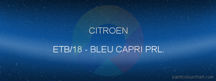 Citroen paint ETB/18 Bleu Capri Prl.