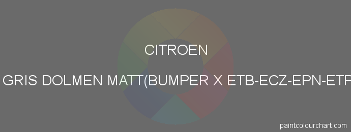 Citroen paint FZQ Gris Dolmen Matt(bumper X Etb-ecz-epn-etp-erz-