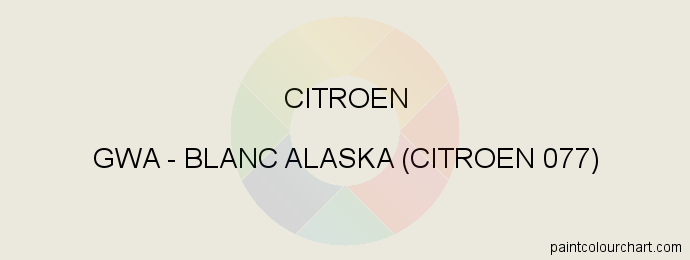 Citroen paint GWA Blanc Alaska (citroen 077)