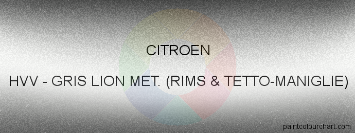 Citroen paint HVV Gris Lion Met. (rims & Tetto-maniglie)