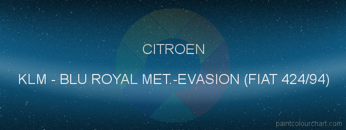 Citroen paint KLM Blu Royal Met.-evasion (fiat 424/94)