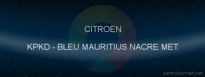 Citroen paint KPKD Bleu Mauritius Nacre Met.