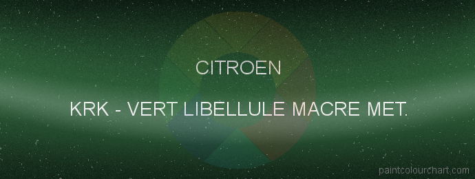 Citroen paint KRK Vert Libellule Macre Met.