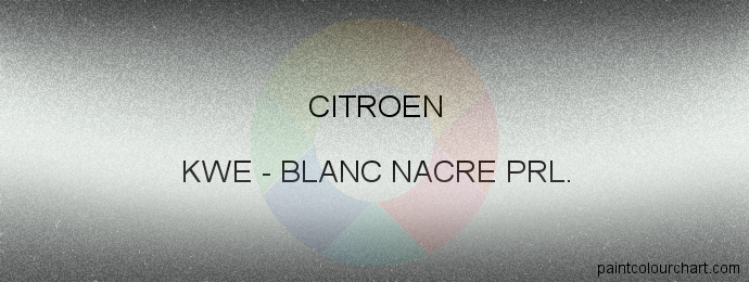 Citroen paint KWE Blanc Nacre Prl.