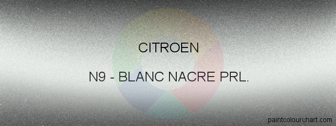 Citroen paint N9 Blanc Nacre Prl.