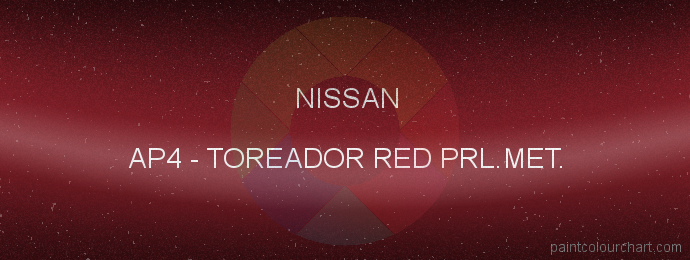 Nissan paint AP4 Toreador Red Prl.met.