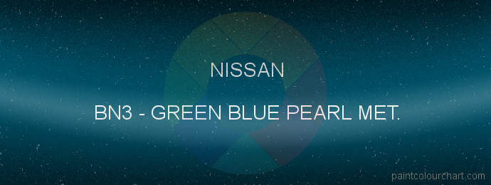 Nissan paint BN3 Green Blue Pearl Met.