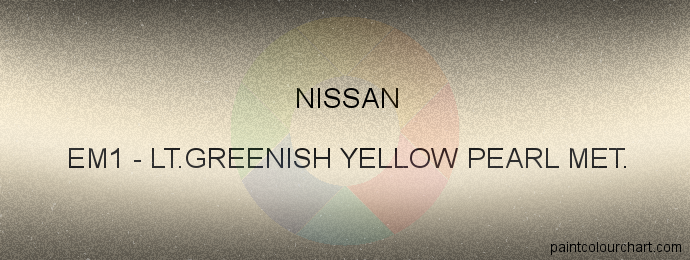 Nissan paint EM1 Lt.greenish Yellow Pearl Met.