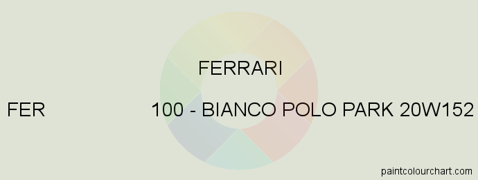 Ferrari paint FER 100 Bianco Polo Park 20w152