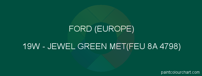 Ford (europe) paint 19W Jewel Green Met(feu 8a 4798)
