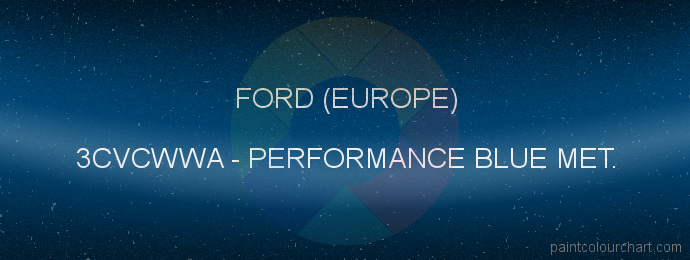 Ford (europe) paint 3CVCWWA Performance Blue Met.
