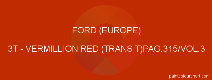 Ford (europe) paint 3T Vermillion Red (transit)pag.315/vol.3