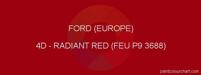 Ford (europe) paint 4D Radiant Red (feu P9 3688)