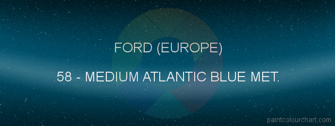 Ford (europe) paint 58 Medium Atlantic Blue Met.