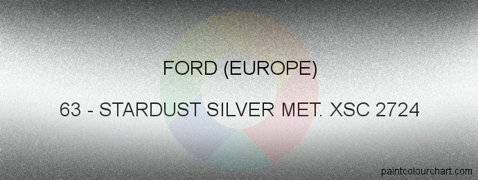 Ford (europe) paint 63 Stardust Silver Met. Xsc 2724