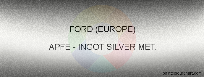 Ford (europe) paint APFE Ingot Silver Met.