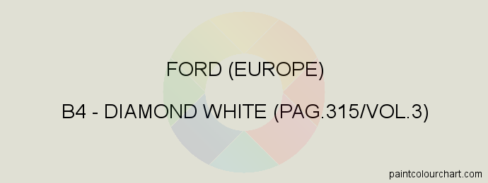 Ford (europe) paint B4 Diamond White (pag.315/vol.3)