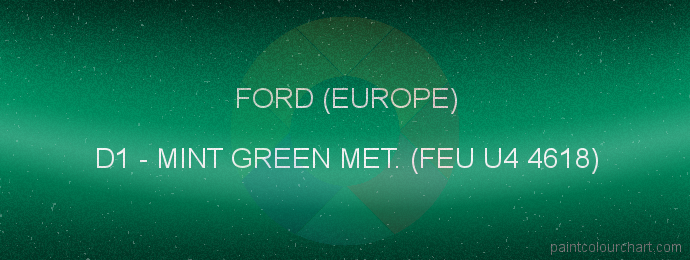 Ford (europe) paint D1 Mint Green Met. (feu U4 4618)