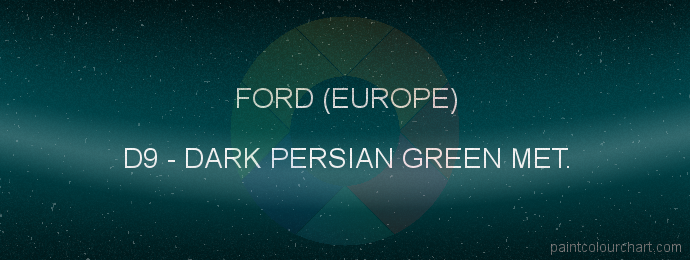 Ford (europe) paint D9 Dark Persian Green Met.