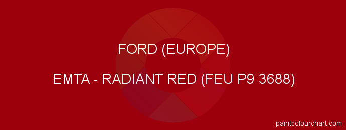 Ford (europe) paint EMTA Radiant Red (feu P9 3688)