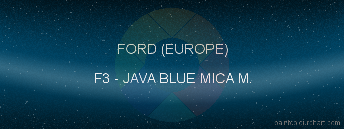 Ford (europe) paint F3 Java Blue Mica M.