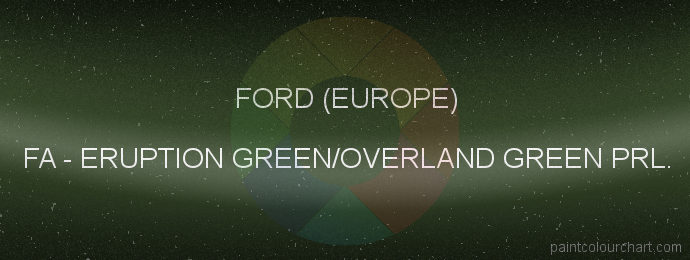 Ford (europe) paint FA Eruption Green/overland Green Prl.