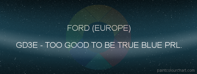 Ford (europe) paint GD3E Too Good To Be True Blue Prl.