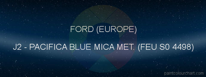 Ford (europe) paint J2 Pacifica Blue Mica Met. (feu S0 4498)