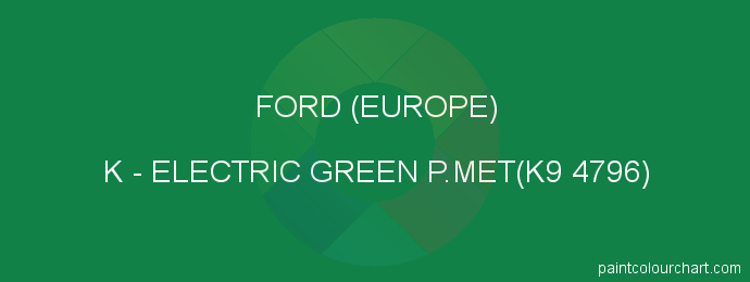 Ford (europe) paint K Electric Green P.met(k9 4796)