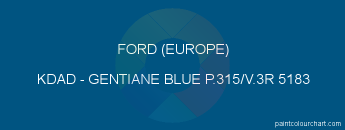Ford (europe) paint KDAD Gentiane Blue P.315/v.3r 5183