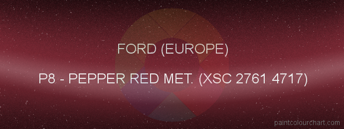 Ford (europe) paint P8 Pepper Red Met. (xsc 2761 4717)