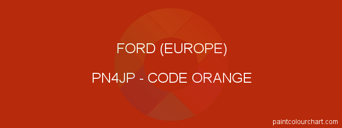 Ford (europe) paint PN4JP Code Orange