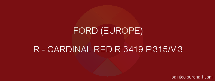 Ford (europe) paint R Cardinal Red R 3419 P.315/v.3