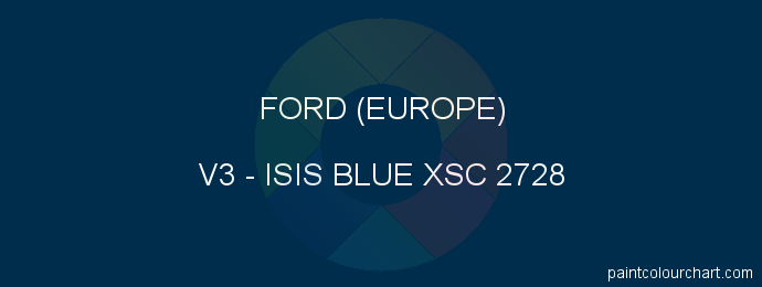 Ford (europe) paint V3 Isis Blue Xsc 2728