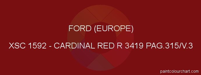 Ford (europe) paint XSC 1592 Cardinal Red R 3419 Pag.315/v.3