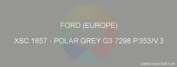 Ford (europe) paint XSC 1657 Polar Grey G3 7298 P.353/v.3