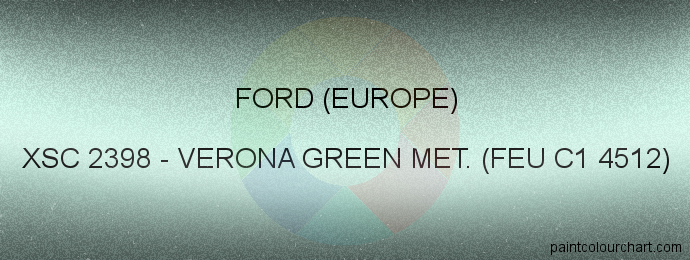 Ford (europe) paint XSC 2398 Verona Green Met. (feu C1 4512)