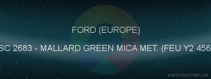 Ford (europe) paint XSC 2683 Mallard Green Mica Met. (feu Y2 4562)