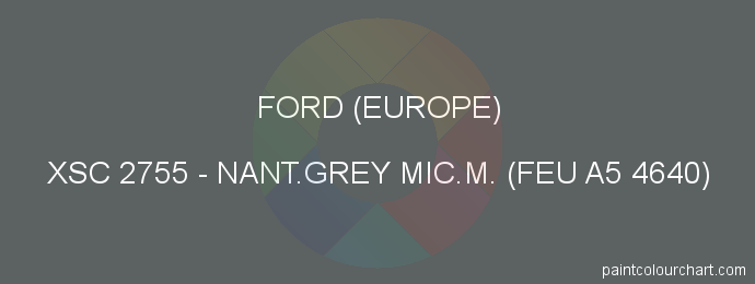 Ford (europe) paint XSC 2755 Nant.grey Mic.m. (feu A5 4640)
